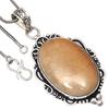 Pendant Fossil Coral Gemstone Handmade Gift For Her Silver Jewelry 2.5"