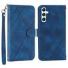 For Samsung Galaxy A56 5G Case Imprinted Line Leather Phone Cover with Handy Strap