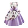 Children's Dress Princess Dress With Bow Flower Print Irregular Hem Dress