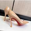Брендовые дизайнерские туфли на высоком каблуке из лакированной кожи цвета нюд, женские сексуальные платья, тонкие туфли на высоком каблуке D'Orsay&Two-Piece