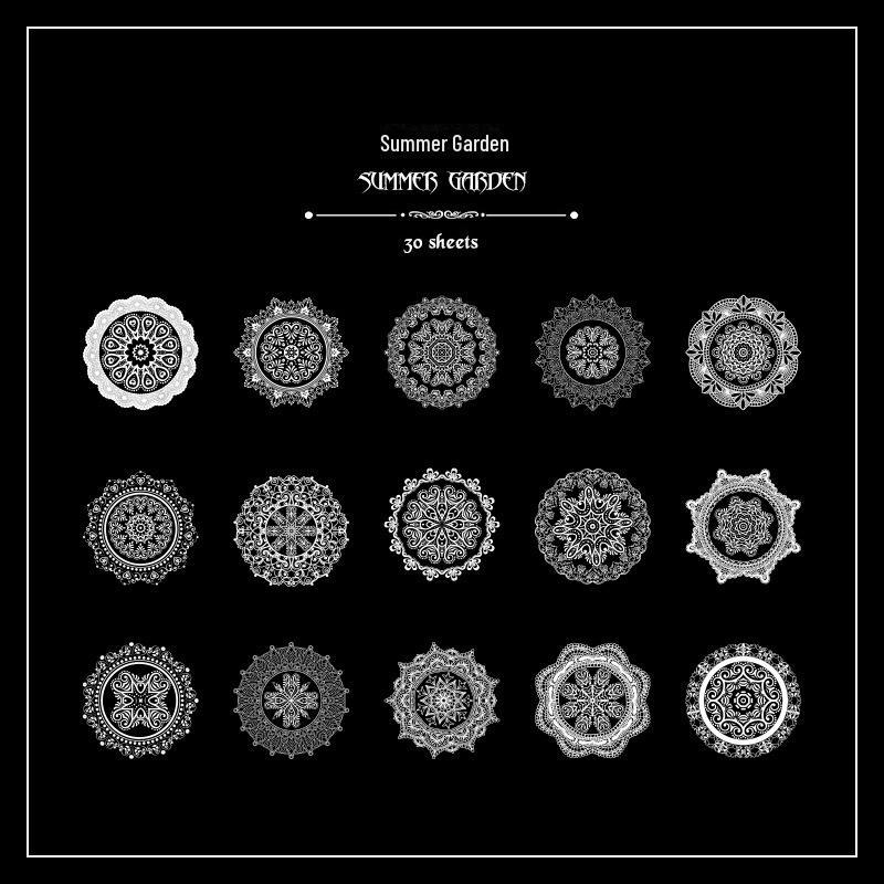 Декоративные наклейки из ПЭТ с кружевным узором для самостоятельного изготовления коллажей и справочников