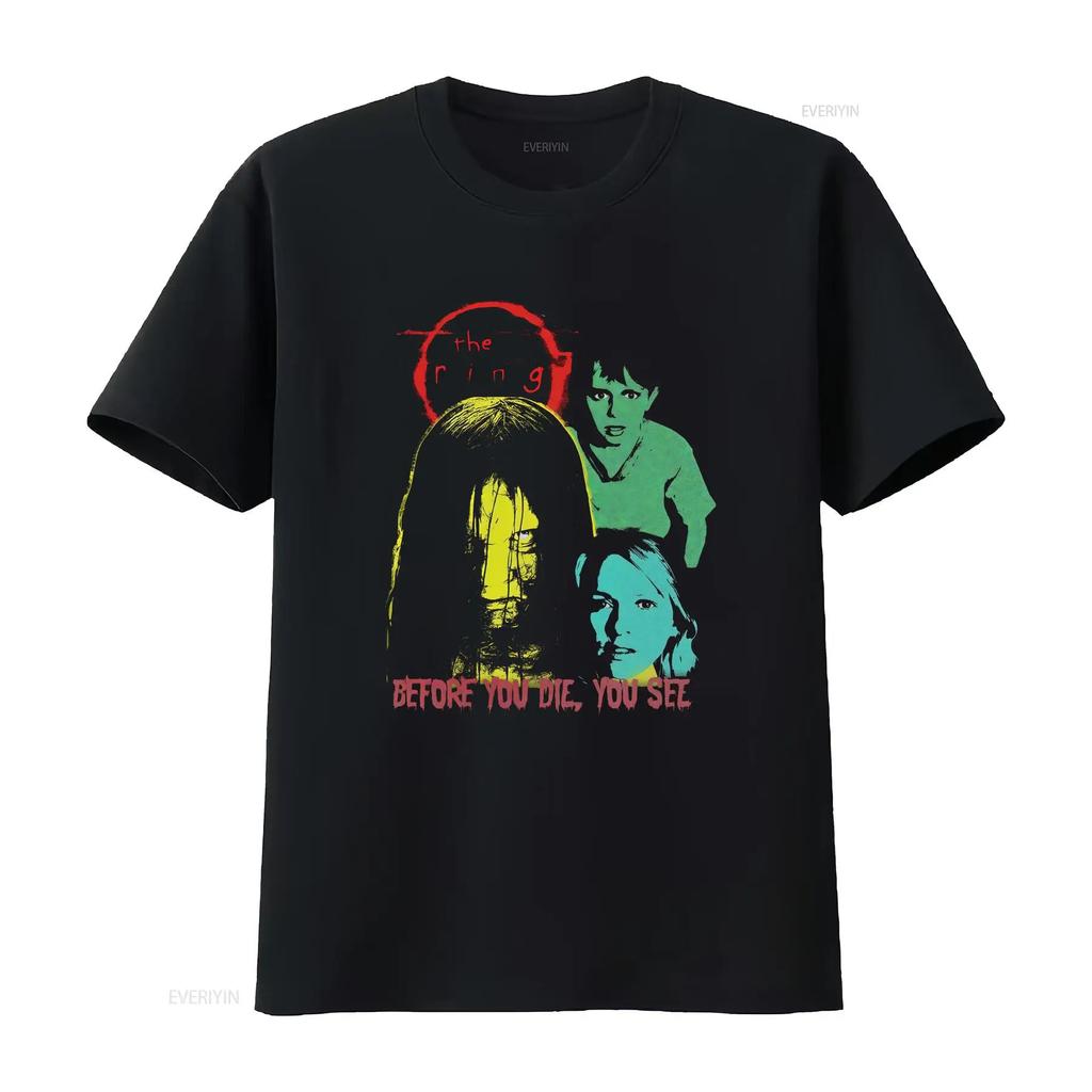 The Ring Movie T Shirt Halloween Horror Vintage Japanese Ringu Samara Morgan Washed Stretched Homme Designer Clothes Vintage