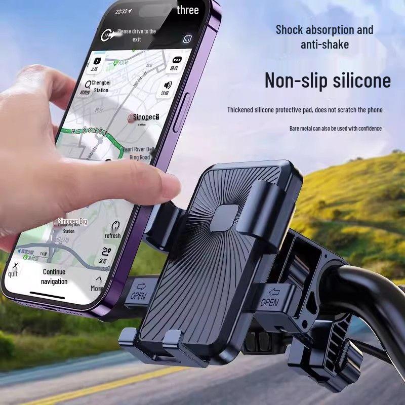 Shockproof Electric Vehicle & Bike Phone Holder for Navigation and Delivery