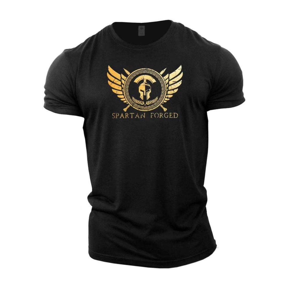Spartans Men's Retro Pattern 3D Printed T-shirt Fashionable Street Trend Round Neck Top Simple Casual Daily Versatile Short Sleeved Clothing