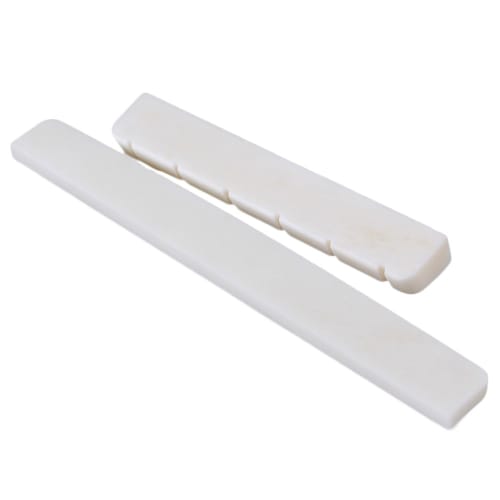 Yibuy White Cow Bone Bridge Saddle and Nut for 6-String Classical Guitars DJ01+DJ02
