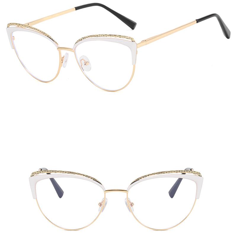 Женские студенческие повседневные очки для путешествий, анти-синий свет, модные индивидуальные художественные винтажные металлические простые очки «кошачий глаз»