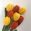 1PC Artificial Tulips Bouquet Home Decor Fake Flower Handmade Hand-Woven Knitted