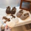 2024 Children Plush Warm Shoes for Girls Winter New Fashion Korean Style Soft Bottom Princess Cute Anti-slippery Versatile Shoes