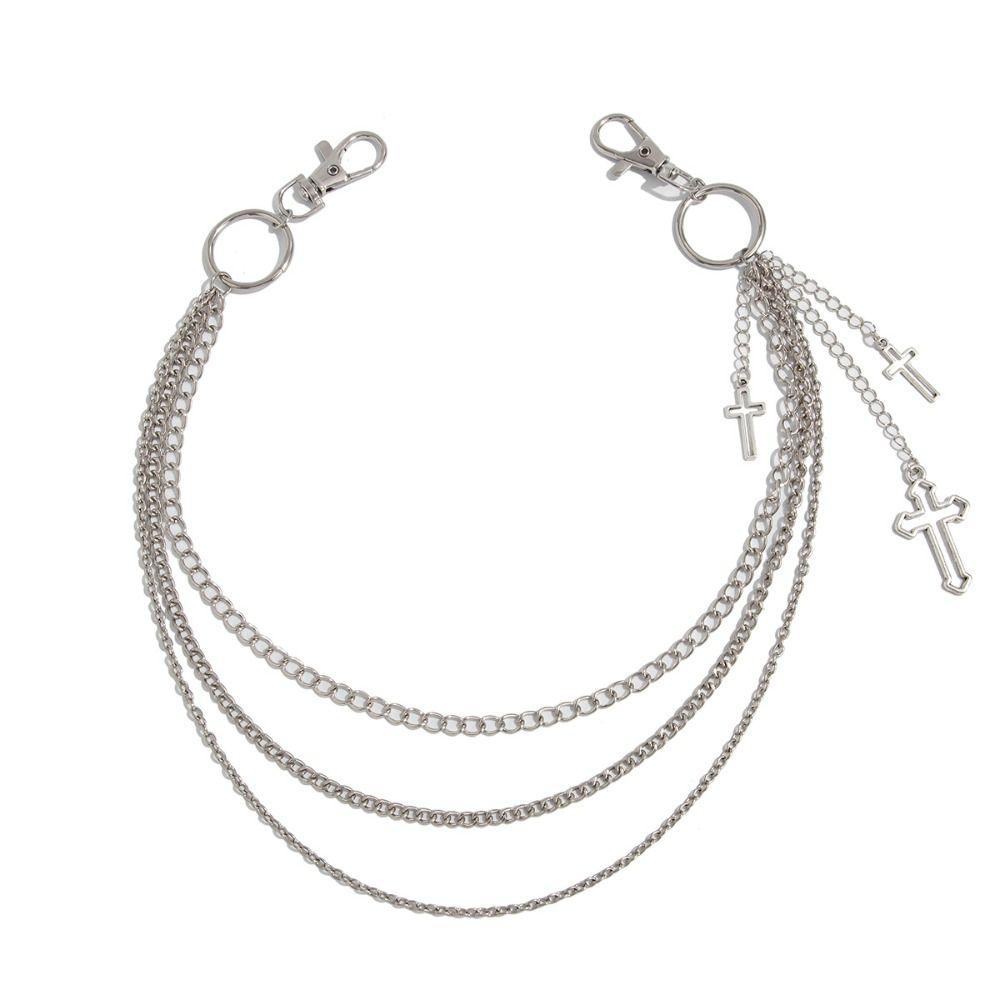 Zinc Zinc Zinc Alloy Star Pendant Pants Chain Pearl Metal Waist Chain Cool Bag Chain Male