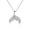 Fashion 925 Sterling Silver Mermaid Tails Pendant Necklace Pass Diamond Test Moissanite Good Luck Necklace Gift for Girls Women