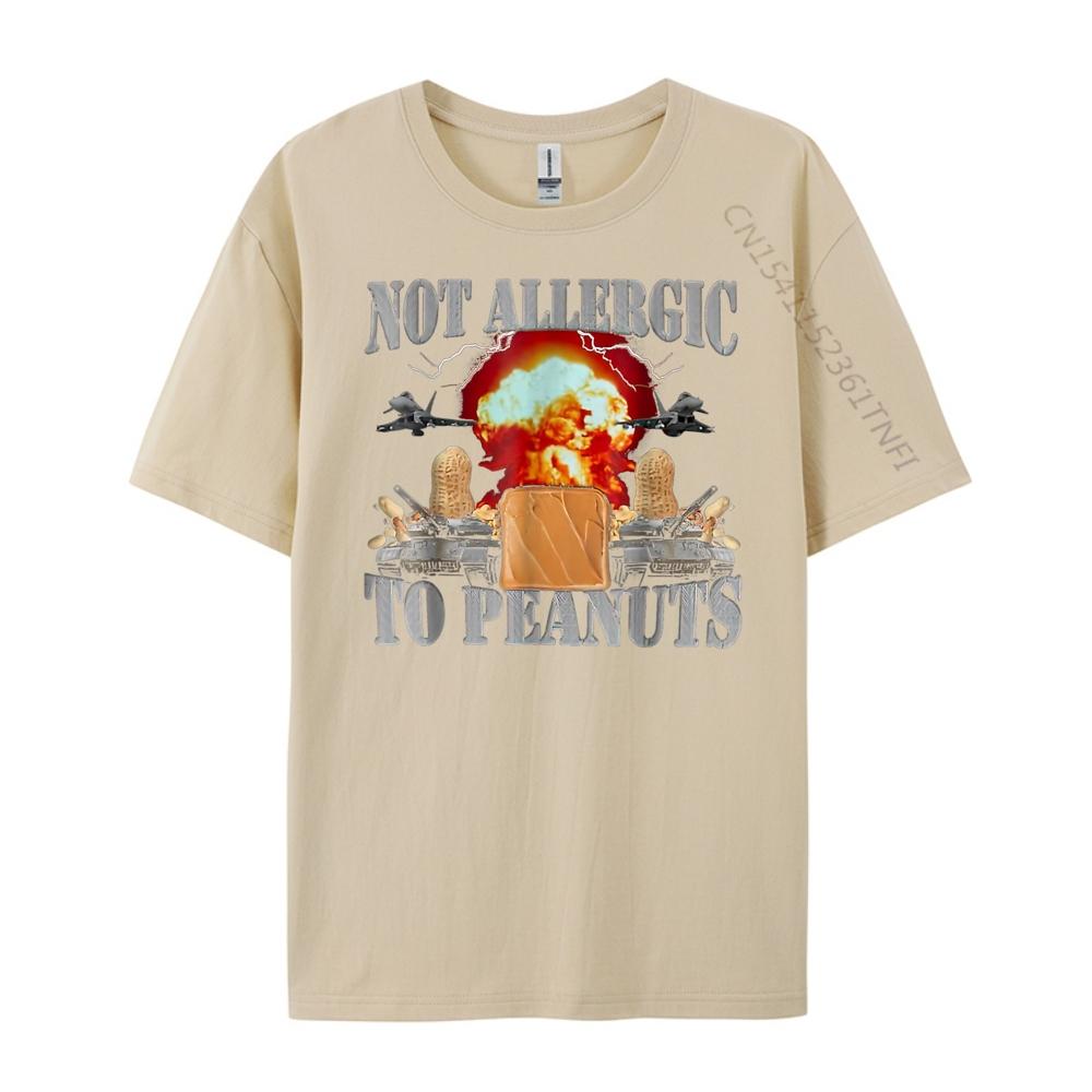 Funny Weird Meme Not Allergic To Peanut Cursed Peanut Butter T Shirts For Men TShirts Valentines Day
