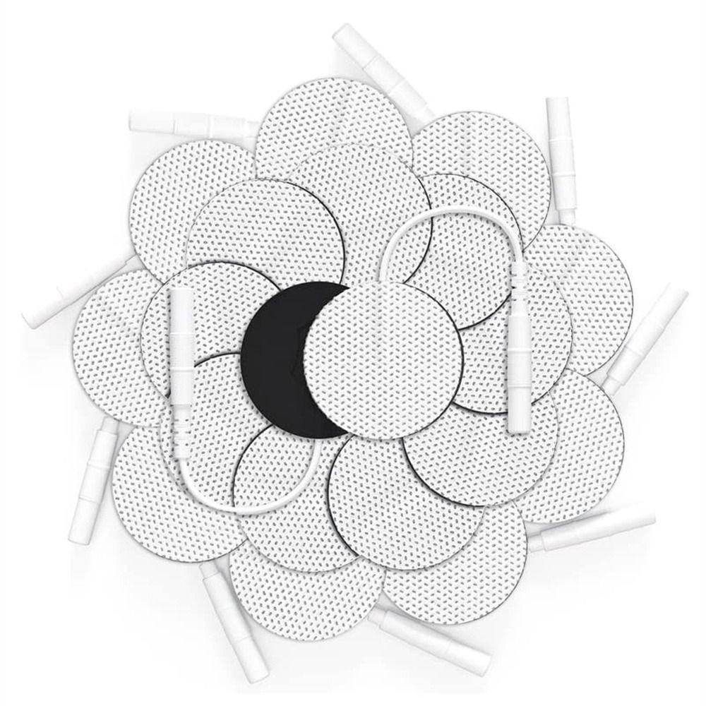 10 Pcs White Non-woven Fabric Electrode Pads 2.0mm Replacement for Tens EMS Massager