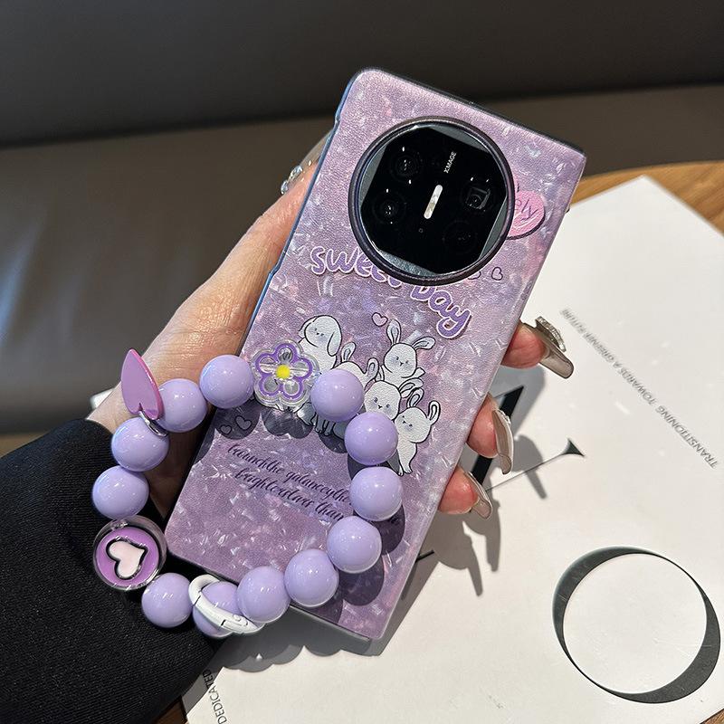 Purple bunny is suitable for Huawei MateX1 mobile phone case folding screen cartoon all-inclusive flip leather mate x1 new