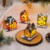 iikuru Christmas Decoration Christmas Interior Figurine Set 4-Piece Set, House, Object, Decor, Accessories, Lights, Ornaments, (ya195)