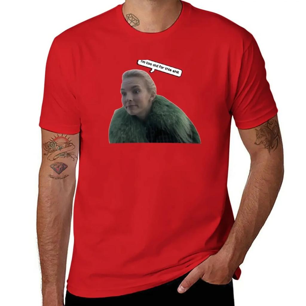 meme villanelle T-Shirt plain korean fashion Short sleeve tee men clothings
