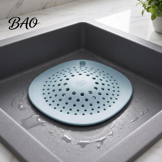 Kitchen Sink Strainer Mat with Suction Cup, Food Residue & Hair Bathroom Catcher Floor Drain Cover, Anti Clogging Filter Mesh for