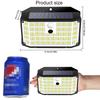 Solar Wall Lamp LED 3 Modes Wall Lamp IP65 Waterproof Powered Sunlight Solar Motion Sensor Flood Light for Outdoor Yard Garden