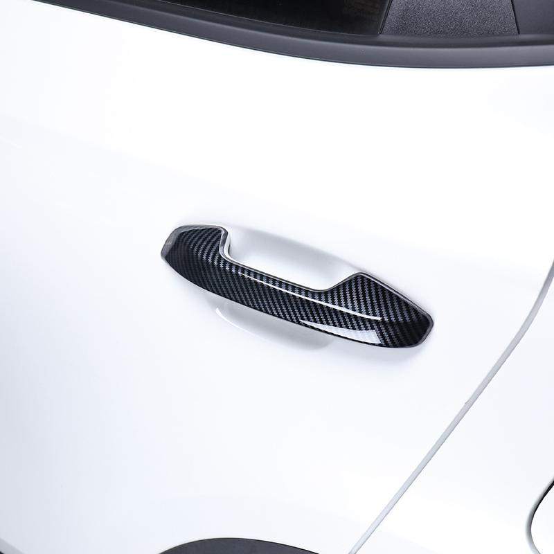 Carbon Fiber Style Exterior Door Handle Cover Trim For KIA SELTOS -2025 LHD RHD Car Exterior Accessories