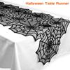 Halloween Spider Web Table Runner Black Lace Tablecloth Halloween Table Decor Festival Party Supplies