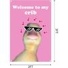 Welcome To My Crib Flag 2x3 Feet Tapestry With 4 Brass Grommets. Funny Flag for Teen Girls Room Indoor Outdoor Bedroom and College Dorm Wall Decor