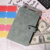 Soft PU Leather Notebook Binder Budget Planner Binder Cover with Binder Pocket Cash Envelopes Travel A6 Loose-leaf Bill Buget Sheets