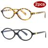 2Pcs Fashion Small Oval Clear Lens Glasses Frames Women Anti Blue Light Glasses Frame Computer Optical Lenses Eyeglasses