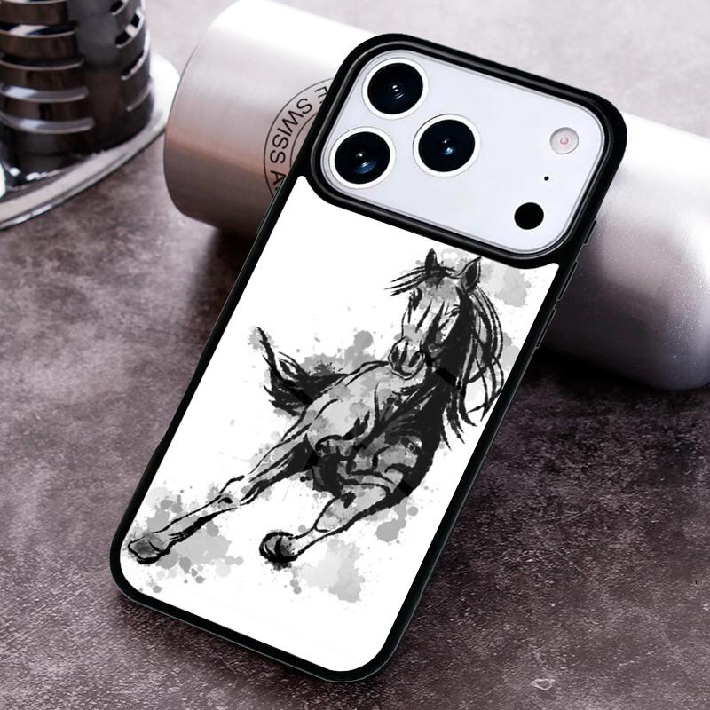 Чехол для телефона с акварельными цветами и лошадью для iPhone 17 16 15 Pro Max Air 14 13 12 11 Plus Ударопрочный чехол