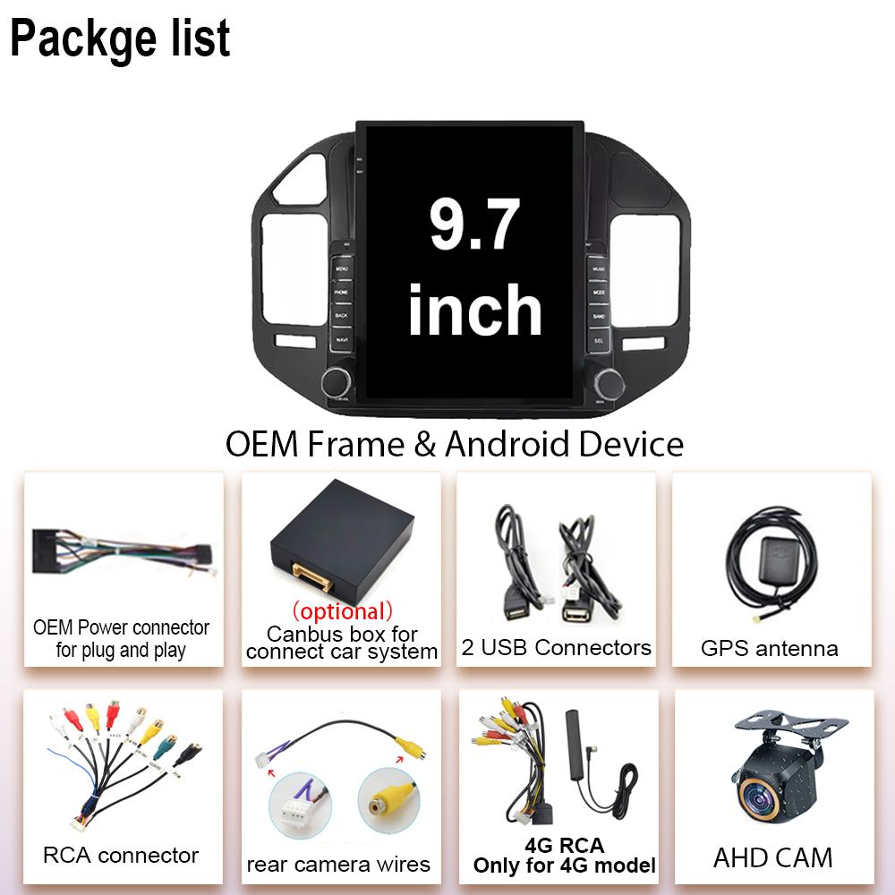 9,7-дюймовый Android для Mitsubishi Pajero 3 V73 2004-2011 Автомагнитола 2 din Мультимедийный видеоплеер GPS-навигация Вертикальный экран