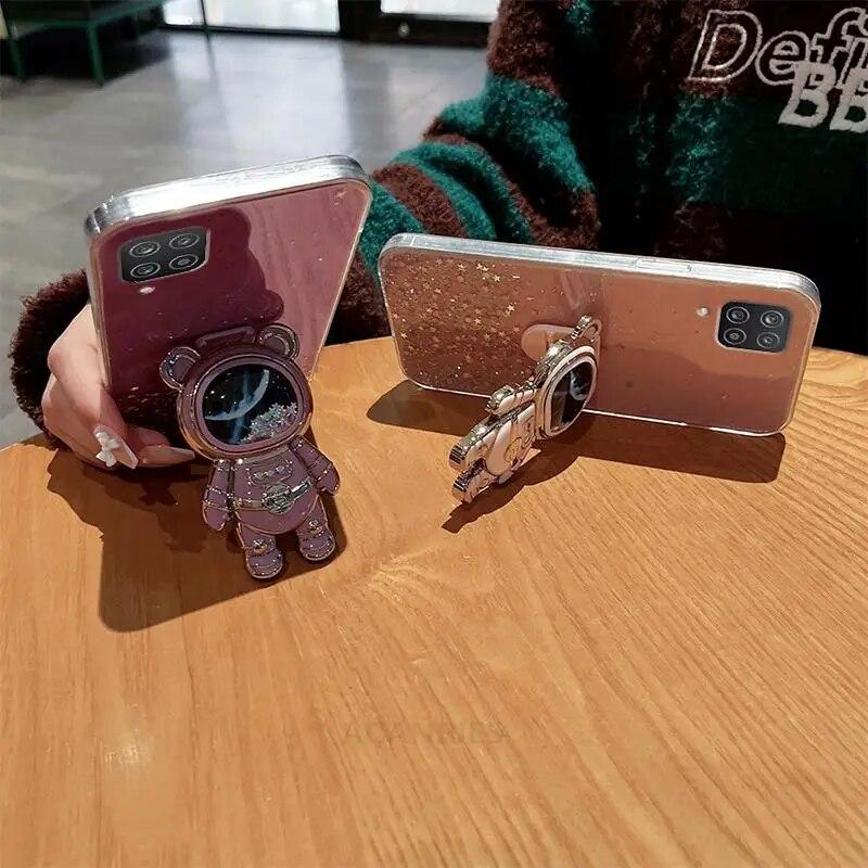 Чехол-держатель с астронавтом A 12 22 51 71 для Samsung Galaxy A12 A22 5g A51 A71 4g A31 M53, силиконовый чехол с подставкой M 33 53 23