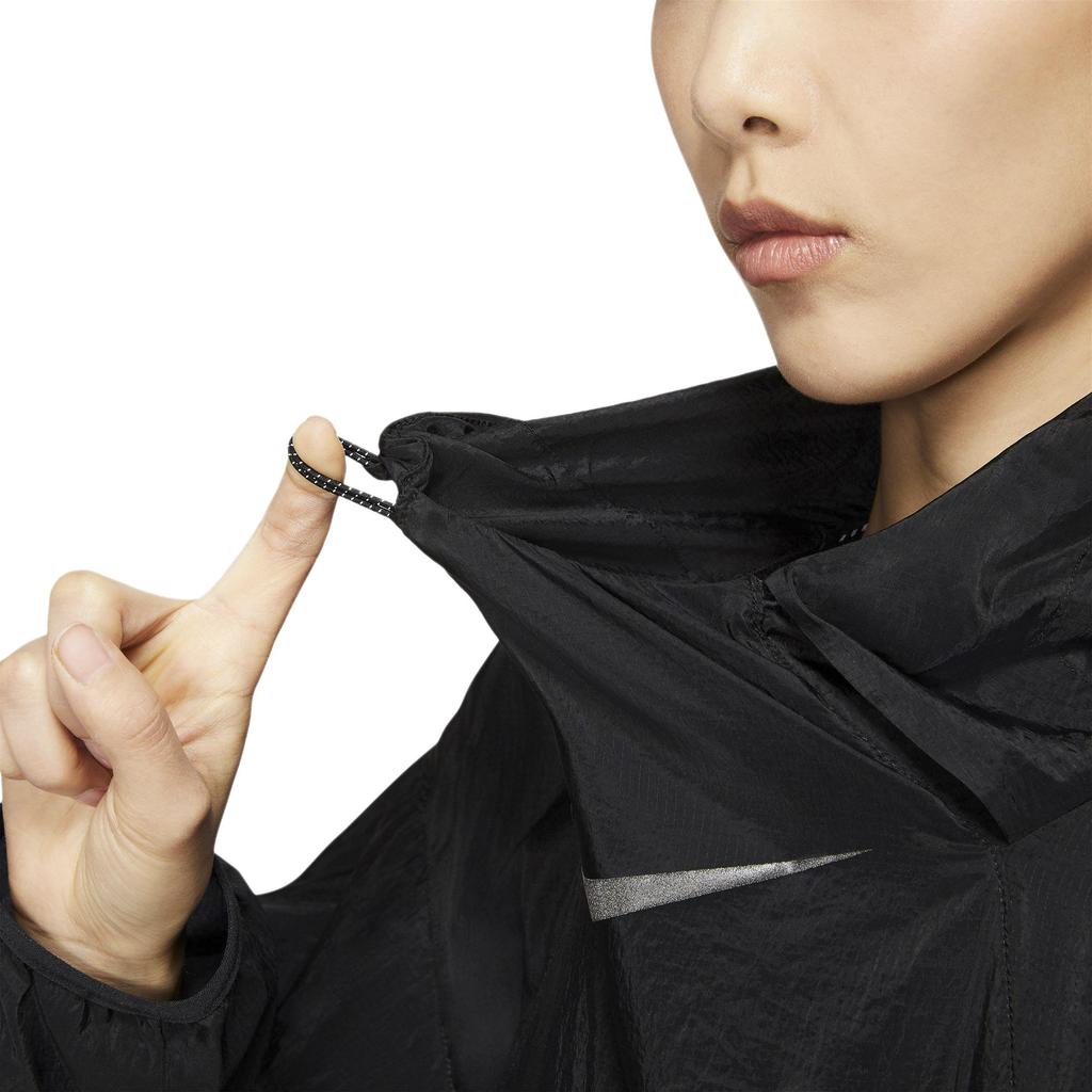 Nike Водонепроницаемая куртка с капюшоном и длинным рукавом с принтом логотипа, женские куртки черного цвета DQ0883-010
