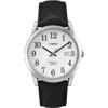 Timex Easy Reader Leather Strap 38mm Watch Mens Standard Men's Black/Silver Tone/White.