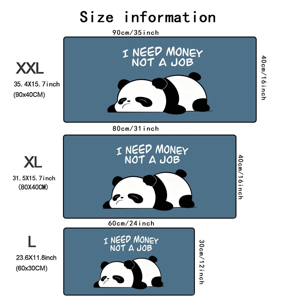 Pandas Wish Mouse Pad Large Computer Office Game Table Mats Xxl Rubber Antislip Gaming Keyboard Mousepads Long Desk Pads 40x90