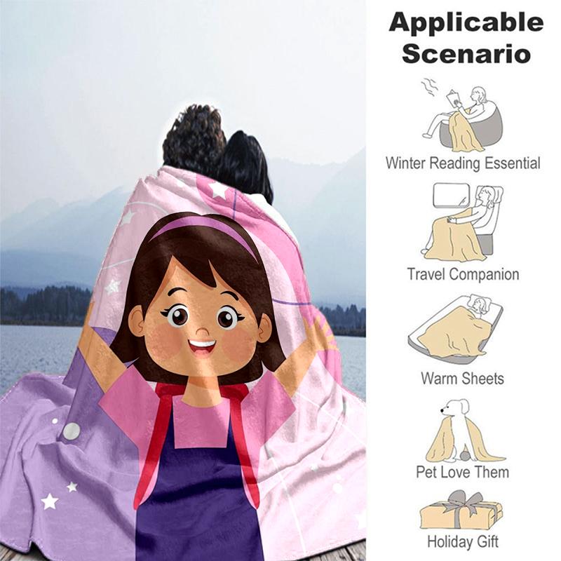 1pc Blanket Franco Ms. Rachel Educational Adventures Print Design, Lightweight Blanket for Sofa, Bed- Soft &Warm, Gift for All Seasons like Christmas,