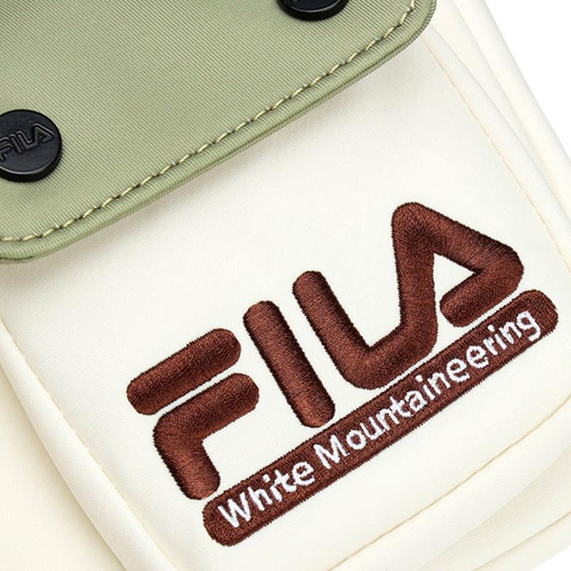 FILA X White Mountaineering Multi-Pocket Fashion Casual Basic Convenient PU Crossbody Shoulder Bag Women bags T13W217121F