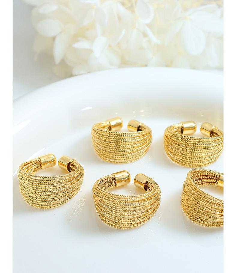 Квадратный сахар Многослойное полукруглое медное кольцо - Европейско-американский дизайн, Женская модная бижутерия