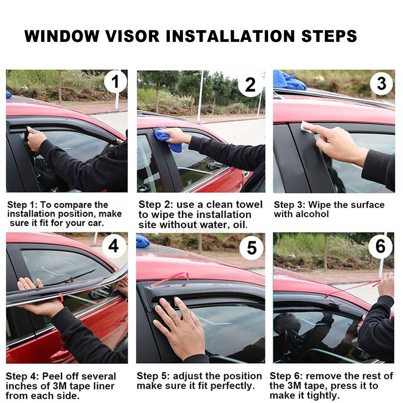 Side Window Visor For Toyota Camry XV30 2002 2003 2004 2005 2006 Sun Rain Guard Vent Deflectors Weathershields Door Visor SUNZ