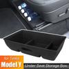 Under Seat Storage Box for Tesla Model Y Centrol Console Organizer Accessories Underseat Hidden Store Space Bins Chair Tray