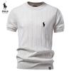 Ralph Lauren Весна и Лето Вышивка Новый Стиль Высококачественный Чистый Хлопок Мужская Круглый Вырез Шерстяная Короткий Рукав Деловая Футболка