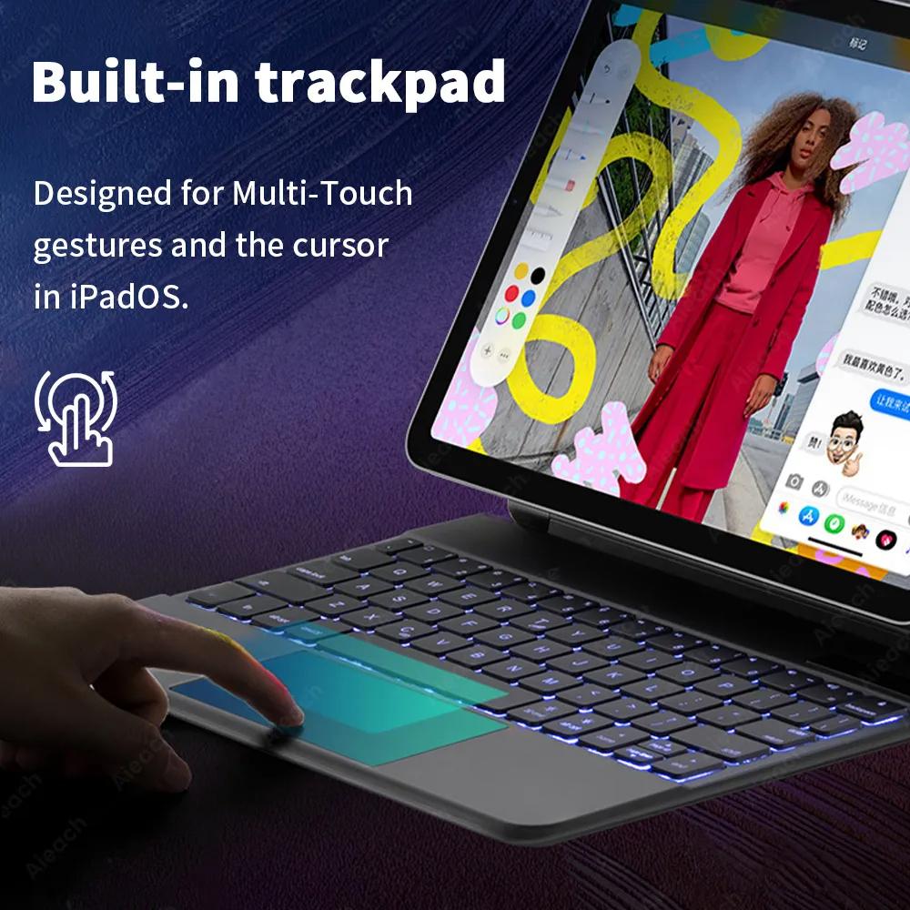 Кожаный чехол для Apple Magic Keyboard iPad Air 4 5, чехол для iPad Pro 11 12,9, чехол для iPad 10-го поколения Mini 6, чехол с клавиатурой и трекпадом с плавающим дизайном