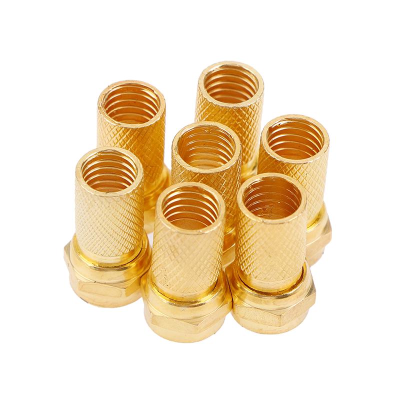 10 шт. скручивающиеся вилки коаксиального кабеля Rg6 типа F, латунный разъем, медь
