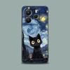 Чехол для телефона для Xiaomi Redmi 15C 14C 12C 13C 4G Redmi Note 15 14 13 12 11 10 Pro Plus 12S Мягкий чехол Масляная живопись Звездное небо Кот