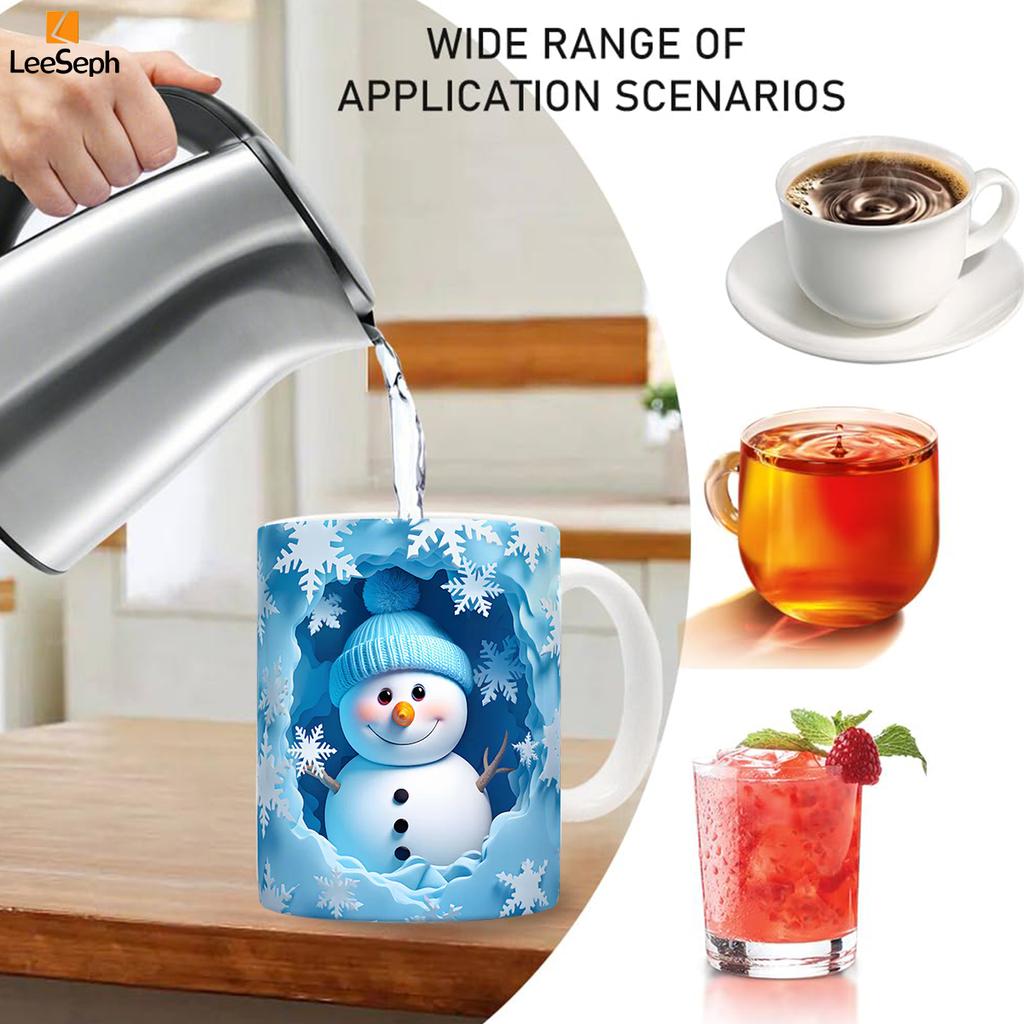 Кружка для кофе Leeseph Christmas 3D Snowman, керамическая забавная кружка для кофе, отличный сюрприз на день рождения или Рождество для друга или коллеги