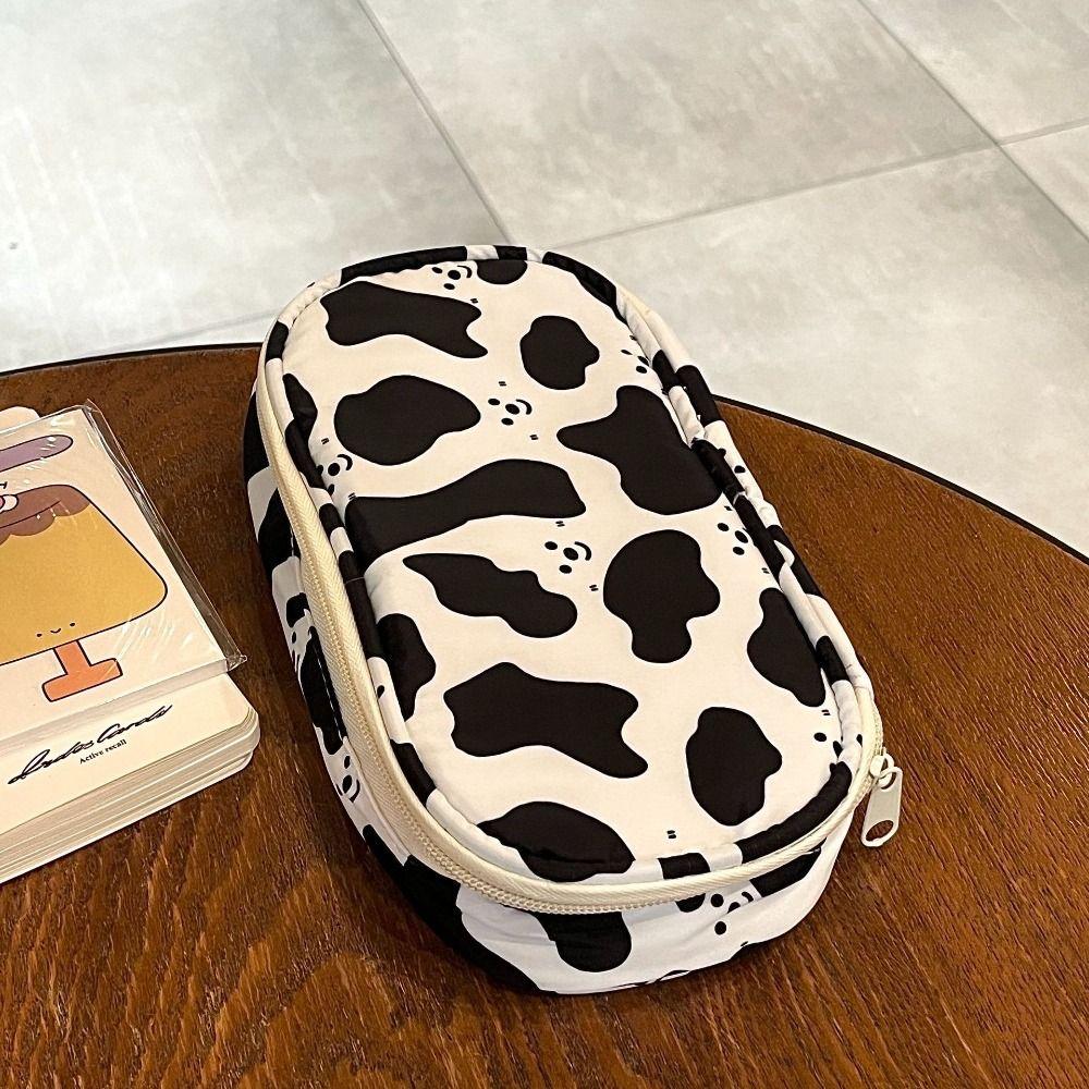 Large Capacity Pen Bag Cow Patterned Stationery Bag New Pencil Case  Students Supplies