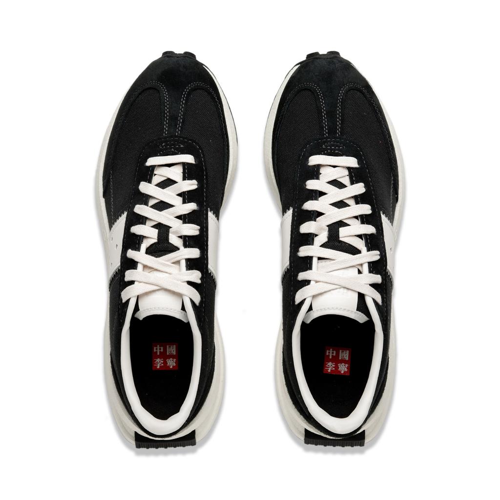 Li Ning Light Boat Светоотражающие Модные Спортивные Нескользящие Износостойкие Полувысокие Повседневные Кроссовки Унисекс Повседневные Кроссовки Черный Коричневый AZGV073-2