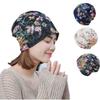 Floral Pattern Chemo Cap Soft Stretch Slouchy Turban Headwear Hats Windproof Hood  Head Covering