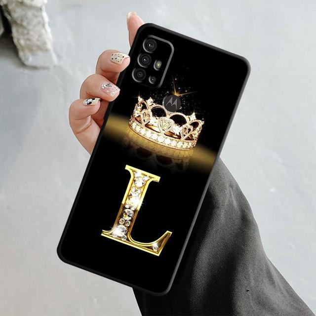 Чехол для телефона Motorola G200 G60 G50 G31 G30 G22 G9 G8 Power Lite Plus Edge 20lite 30pro One Fusion Gold Diamond Crown Letter