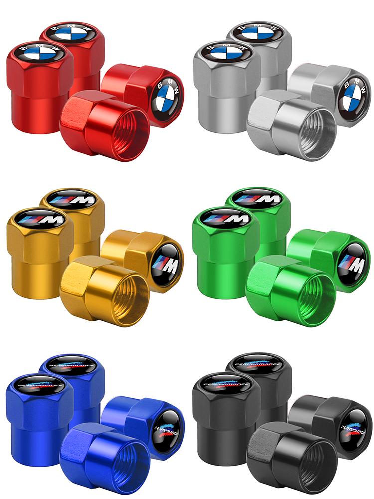 4Pcs Car Styling Wheel Tyre Valve Caps Tire Bolt-in Covers For BMW M M1 M3 M5 F07 F10 F30 F20 E28 E36 E39 E46 Performance X1 X2 LK5