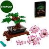 Creative Fit Bonsai Tree Flower Bouquet Building Blocks Model Diy Decor Immortal Plant Potted Bricks Toys for Kids Gifts
