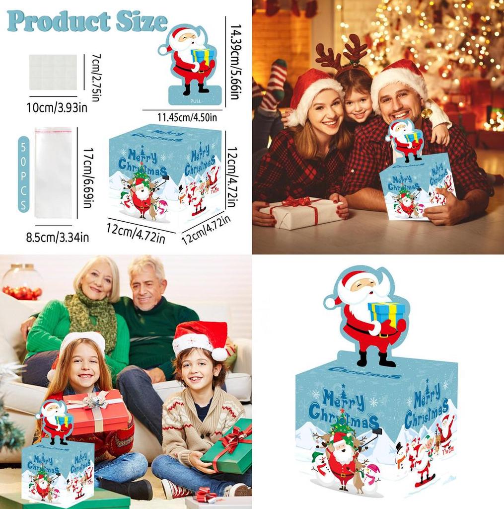 Santa Claus Party Decorations Paper Props Gift Box For Festive Events And Gifts