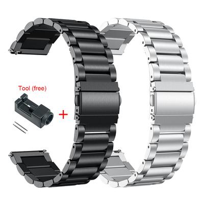 Металлический ремешок из нержавеющей стали для Xiaomi Huami Amazfit GTR 47мм 42мм Браслет Наручный ремешок для Huami Amazfit GTS Bip Youth Ремешок для часов